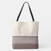 crème met roze Floral Tote Bag (Achterkant)