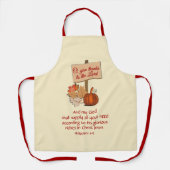 Crème | MIJN GOD ZAL VOORZIEN | Christelijke Schri Schort (Voorkant)