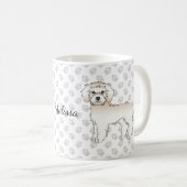 Crème Mini Goldendoodle Cartoon Hond & Naam Koffiemok (Voorkant rechts)