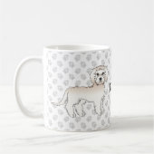 Crème Mini Goldendoodle Cartoon Hond & Naam Koffiemok (Links)