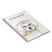 Crème Mini Goldendoodle Cartoon Hond & Tekst Notitieboek (Rechterzijde)