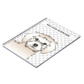 Crème Mini Goldendoodle Cartoon Hond & Tekst Notitieboek (Linkerzijde)