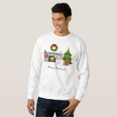 Crème Mini Goldendoodle - Feestelijke Kerst Kamer Trui (Voorkant volledig)