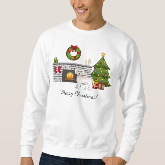 Crème Mini Goldendoodle - Feestelijke Kerst Kamer Trui (Voorkant)