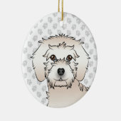 Crème Mini Goldendoodle Mopshoofd Keramisch Ornament (Rechts)