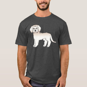 Crème Mini Goldendoodle Schattige Cartoon Hond T-shirt