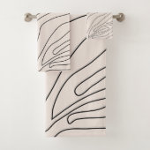 Crème minimaal Abstracte lijnen Bad Handdoek (Insitu)