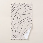 Crème minimaal Abstracte lijnen Bad Handdoek (Handdoek)