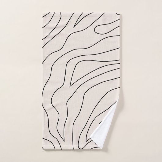 Crème minimaal Abstracte lijnen Bad Handdoek (Handdoek)