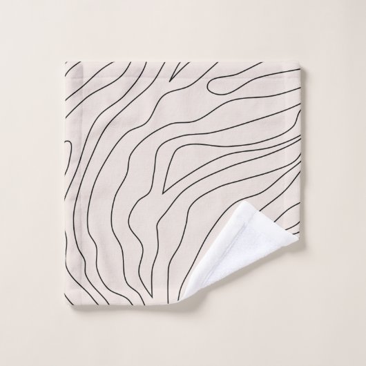 Crème minimaal Abstracte lijnen Bad Handdoek (Wasdoekje)