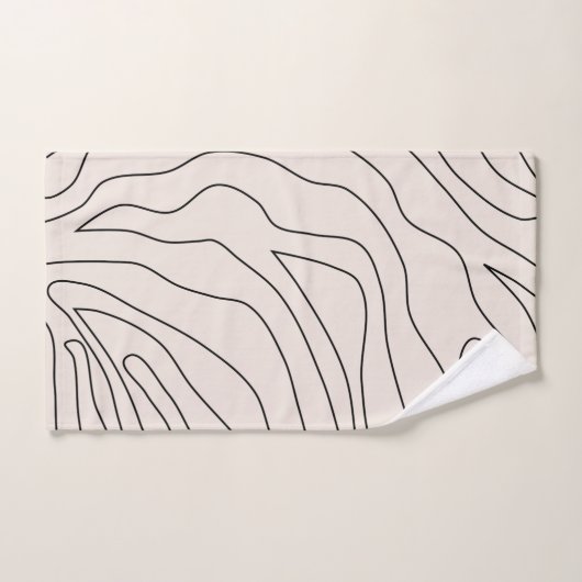 Crème minimaal Abstracte lijnen Bad Handdoek (Handdoek)
