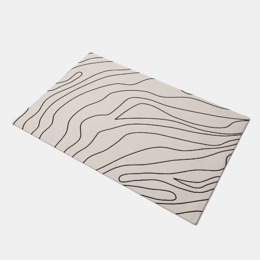 Crème minimaal Abstracte lijnen Deurmat (Schuin)