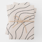 Crème minimaal Abstracte lijnen Inpakpapier Vel (In situ)