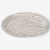 Crème minimaal Abstracte lijnen Papieren Bordje (Gekanteld)