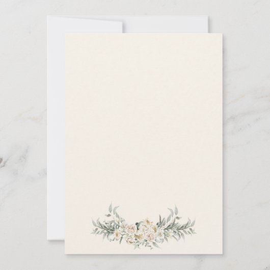 Crème Minimal Bloem Goud Arabische Moslim Bruiloft Kaart (Achterkant)