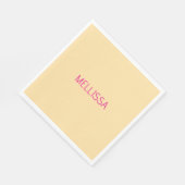 Crème minimalist eigen naam servet (Hoek)