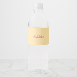 Crème minimalist eigen naam waterfles etiket