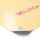 Crème minimalistische aangepaste naam foto afdruk (Hoek)