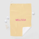 Crème minimalistische aangepaste naam golfhanddoek (Insitu)
