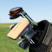 Crème minimalistische aangepaste naam golfheadcover (Insitu)