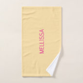 Crème minimalistische aangepaste naam handdoek (Handdoek)