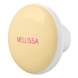 Crème minimalistische aangepaste naam keramische knop