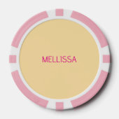 Crème minimalistische aangepaste naam poker chips (Voorkant)