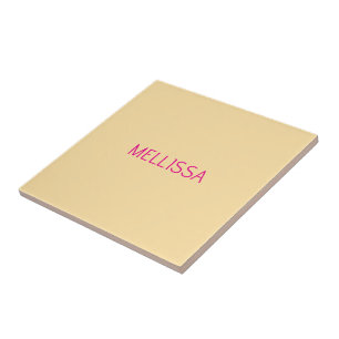 Crème minimalistische aangepaste naam tegeltje