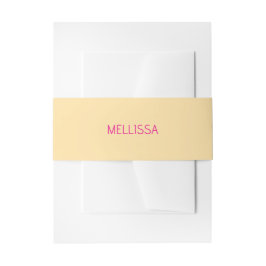 Crème minimalistische aangepaste naam  uitnodigingen wikkel