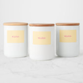 Crème minimalistische aangepaste naam voedselcontainer etiket (Flessen)