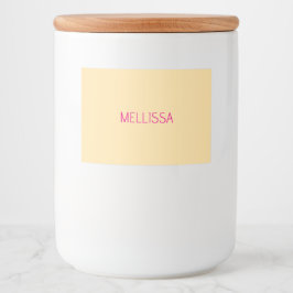 Crème minimalistische aangepaste naam  voedselcontainer etiket
