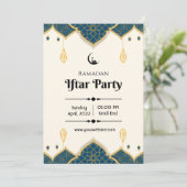 Crème Minimalistische Ramadan Iftar-feest Kaart (Staand voorkant)