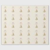 Crème mocha bruine boom sneeuw Kerstmis Cadeaupapier (Vlak)