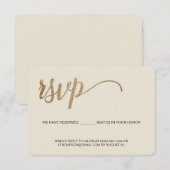 Crème Modern Goud RSVP geen mailing Voorbehouden S (Voorkant / Achterkant)