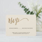 Crème Modern Goud RSVP geen mailing Voorbehouden S (Staand voorkant)