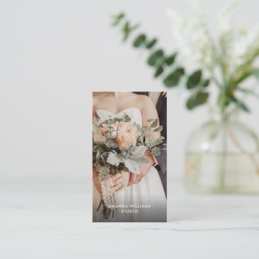 Crème Moderne Foto | Fotograaf Fotografie Visitekaartje (Staand voorkant)