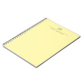 Crème Moderne Monogram Calligrafie Eenvoudige Naam Notitieboek (Linkerzijde)