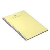 Crème moderne monogram kalligrafie gewone naam notitieboek (Rechterzijde)