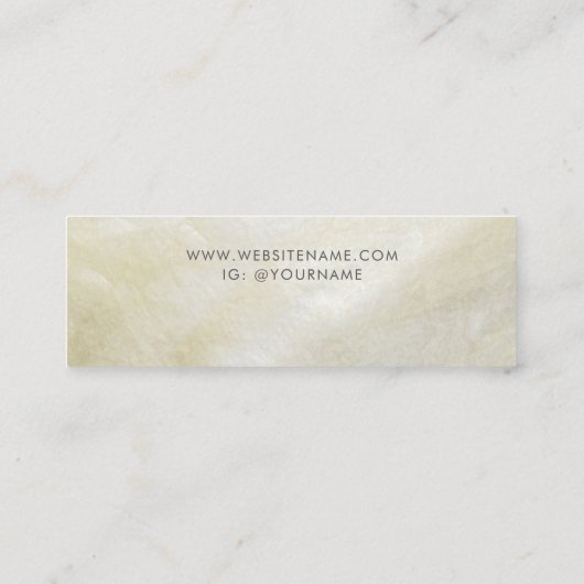 Crème Moeder van de Parel Display Oorbel Mini Visitekaartje (Achterkant)