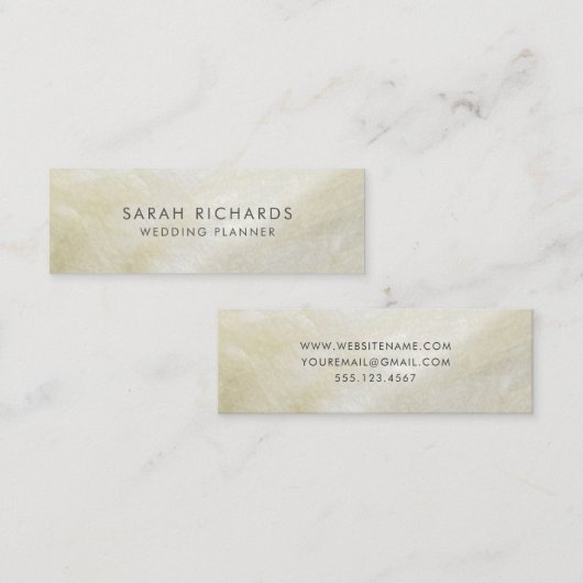 Crème Moeder van de Parel Eenvoudige Shell Mini Visitekaartje (Voorkant / Achterkant)