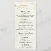 Crème - Monogram bloemenkrans & Dank je wel Trouw- Menu (Voorkant)