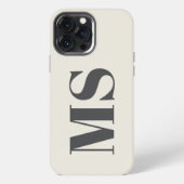 Crème Monogram initiaal eenvoudig iPhone Hoesje (Achterkant)