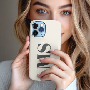 Crème Monogram initiaal eenvoudig  iPhone 13 Pro Max Hoesje
