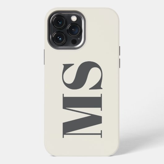 Crème Monogram initiaal enkelvoudig iPhone Hoesje (Achterkant)