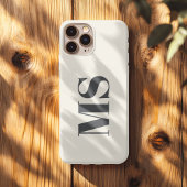 Crème Monogram initiaal enkelvoudig iPhone Hoesje