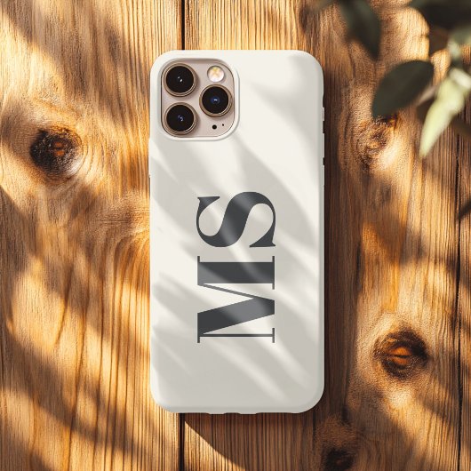 Crème Monogram initiaal enkelvoudig iPhone Hoesje