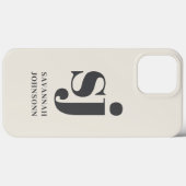 Crème monogram initialen Case-Mate iPhone case (Achterkant (horizontaal))