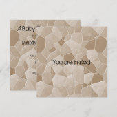 Crème Mozaïek abstract Baby shower Kaart (Voorkant / Achterkant)