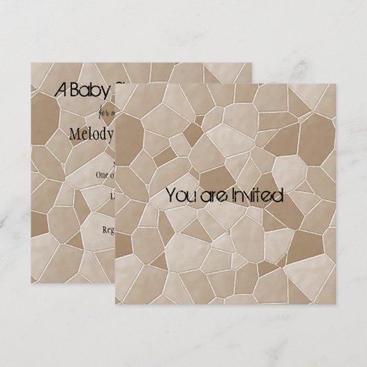 Crème Mozaïek abstract Baby shower Kaart (Voorkant / Achterkant)