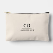 Crème naam monogram initialen minimalistisch etui (Voorkant)